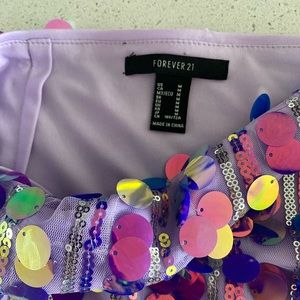 Forever 21 Purple Sequin Mini Skirt Sparkly